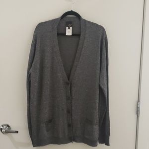 Just Cavalli Metallic Silver Lightweight Cardigan